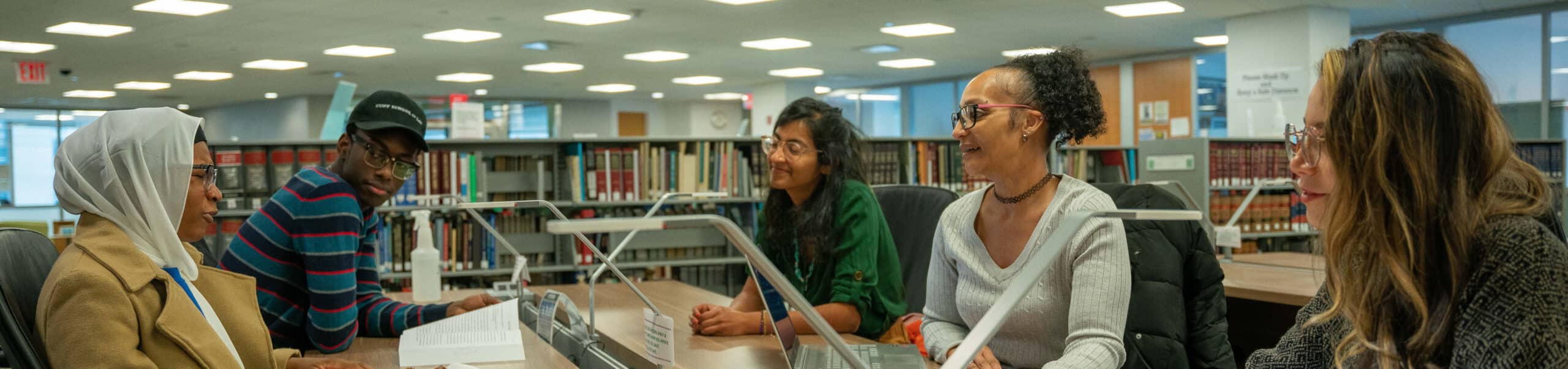 Group of students in the library