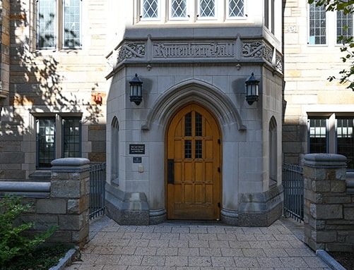 Entry of the Ruttenberg Hall at Yale Law School in New Haven, CT